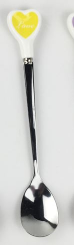 【i930個性小舖】-黃色愛心不銹鋼勺子